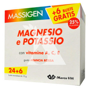 Massigen magnesio potassio 24+6 buste cod 936900366